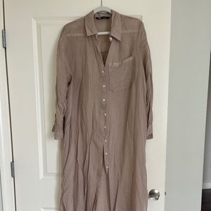 ZARA Tan Shirt Dress